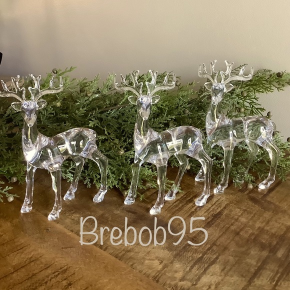Acrylic Reindeer Christmas Decor - set 3 - Picture 1 of 4